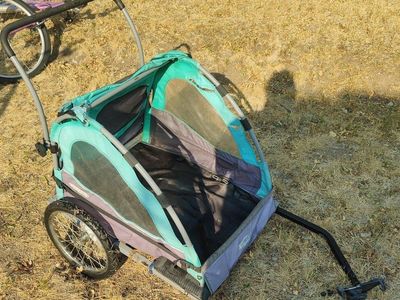 InStep Bicycle Child Trailer & Stroller - Teal and Purple