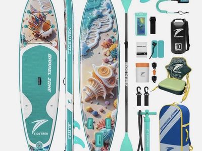 TIDETREK Inflatable SUP Paddle Board/Kayak