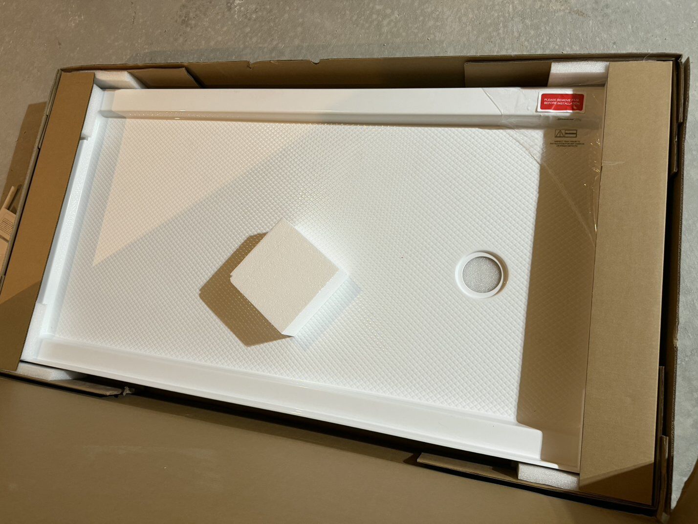 Left Hand White Shower Base Pan