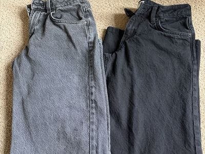 Cotton On Jeans Size 0/24 - 2 pairs Washed Black & Straight Leg