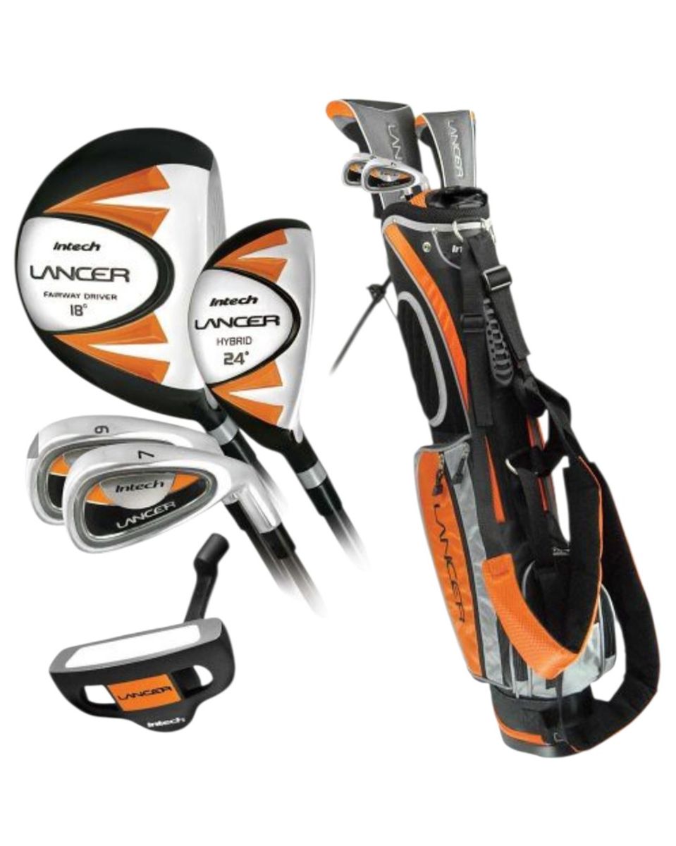 Intech Lancer Junior Golf Set Used Orange and Black with Stand Bag. (8-12 Year Old) Excellent Conditions!