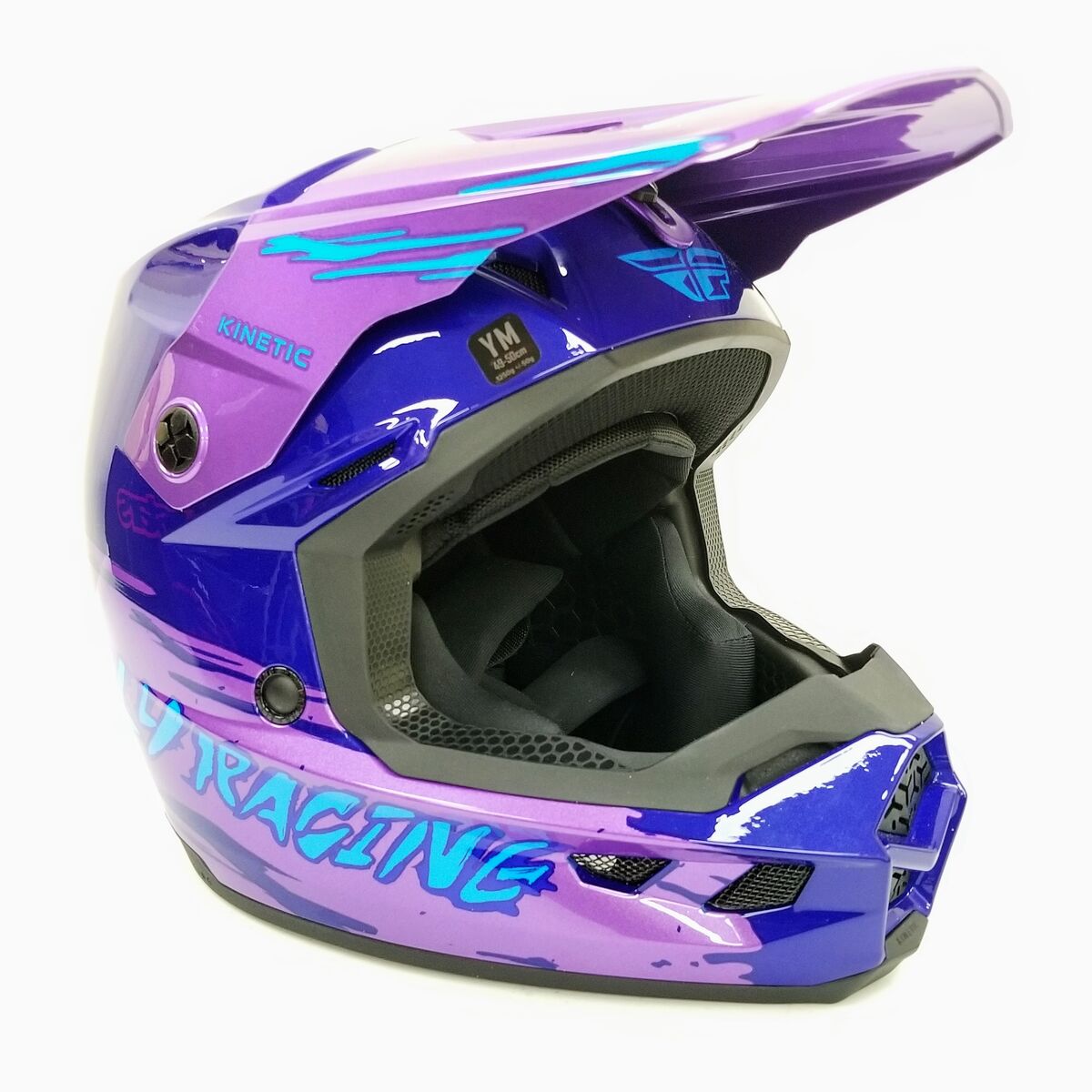 Fly Racing Youth Kinetic Surge Helmet  (Pink/Purple/Teal, Medium) (73-8727YM-L-R3-S3)