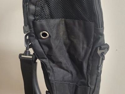 Black Sling Bag with Mesh Pocket and Adjustable Strap/ oxyven carrying bag?