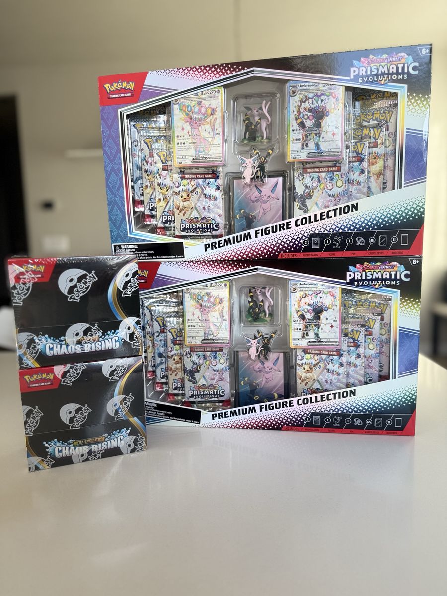 Prismatic evolutions figure collection and chaos rising booster box