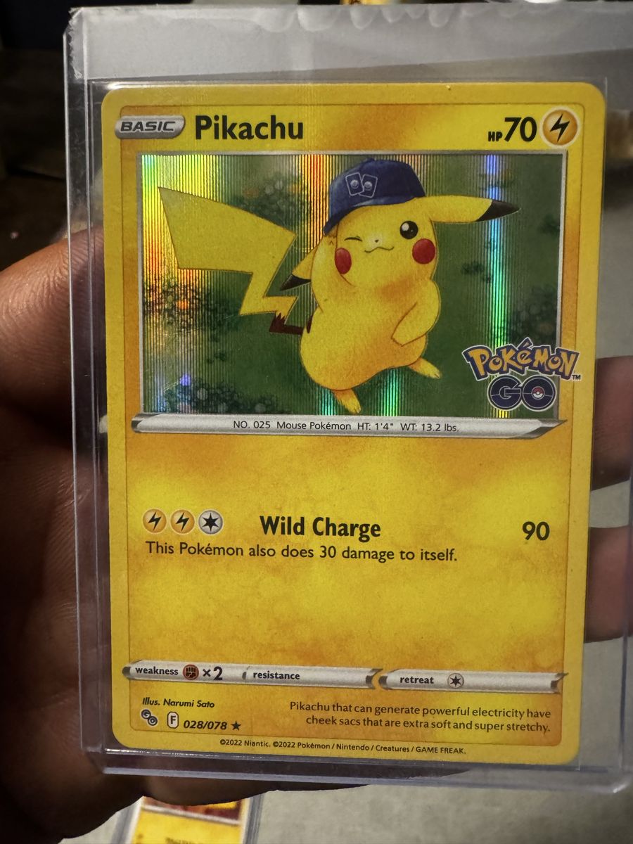 Pokemon GO Pikachu 028/078 Holo Rare TCG Card