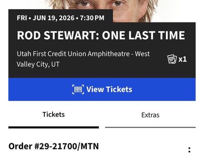 Rod Stewart: One Last Time Concert Ticket - June 19, 2026, West Valley City, UT One Lawn Seat for Tonight! Save $10!