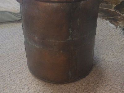 Vintage Hammered Copper Bucket with Handle. 19 inches tall. Its very heavy. I have a smaller one to that maches