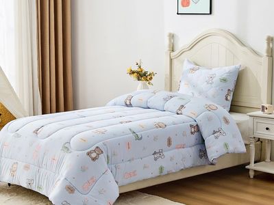 Bestier Kids Twin Comforter - Sorona Aura Eco-Efficient, Animal Print, Blue