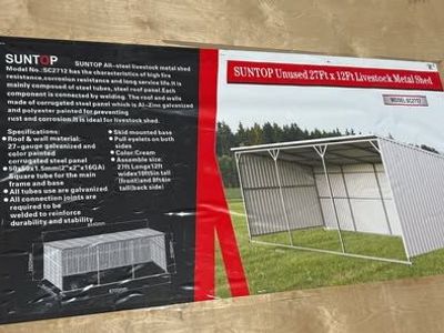 12FT BY 27 FT METAL LIVESTOCK SHELTER