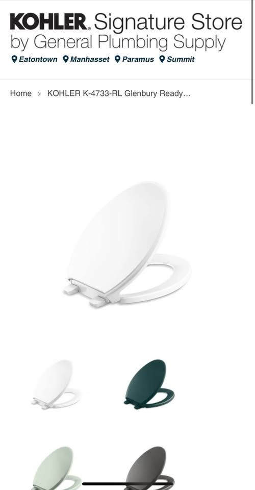 NEW KOHLER ReadyLatch Quiet-Close Elongated Toilet Seat – White, Easy Install