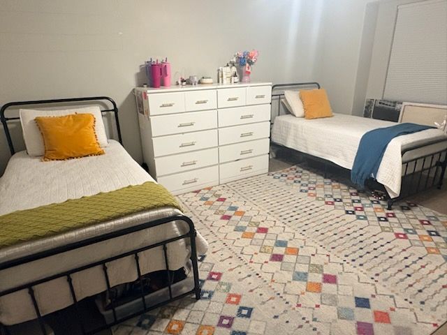 Complete bedroom set, 2 bed frames, Sealy mattresses and box springs
