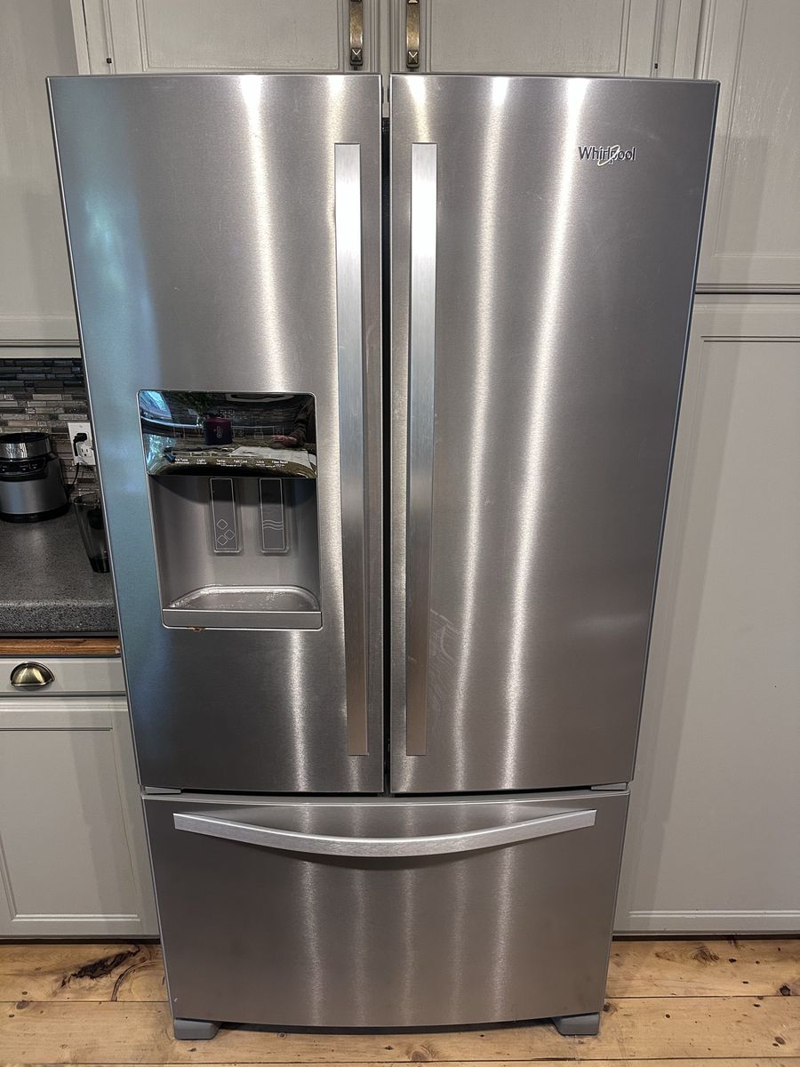 Whirlpool Stainless Steel French Door Refrigerator with Water Dispenser (Ice Maker Needs Repair)