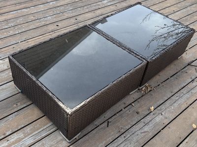 Glass Top Deck Tables