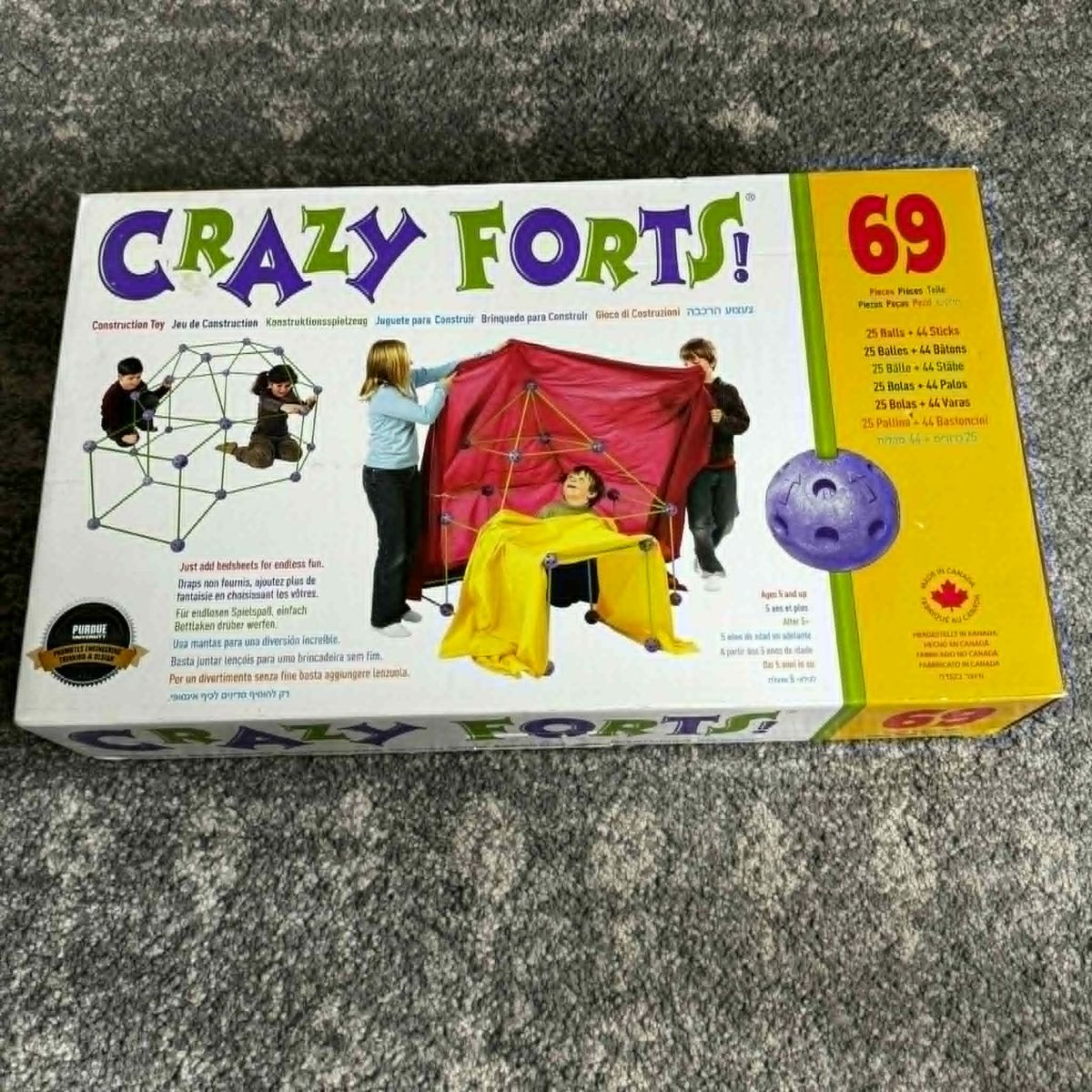 Crazy Forts! 69-Piece Fort Building Kit – 100% Complete with Box & Manual