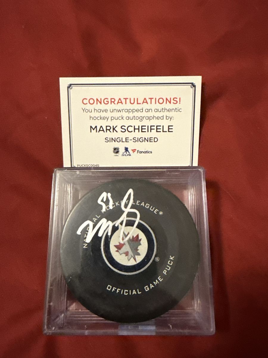 Mark Scheifele Autographed Official Game Puck - Winnipeg Jets - NHL - Fanatics Authenticated