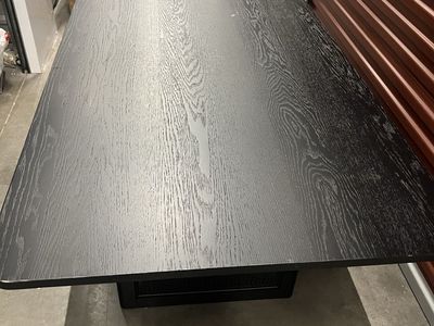 Lirago 79” Solid Wood Black Double‑Pedestal Dining Table Seats 8 Brand New