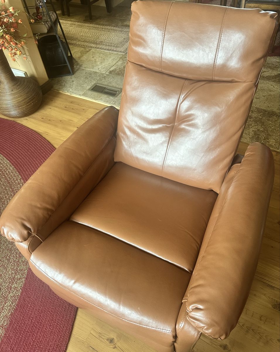 Used like new, Brown faux Leather Recliner Armchair - Comfortable Seating I have 2, 1 is still in the box.