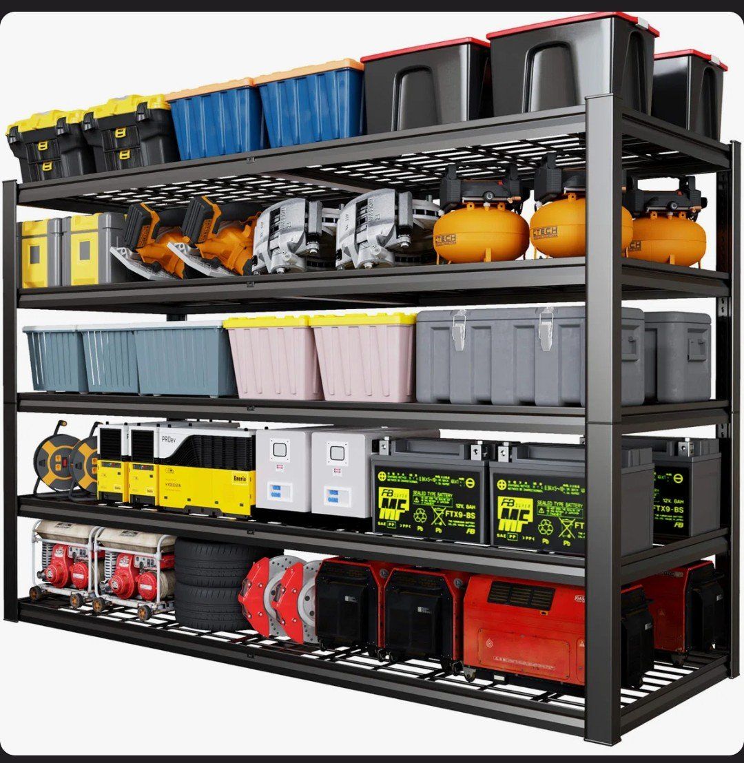 Industrial-Grade Steel Shelving Unit, Heavy Duty Adjustable Storage Rack, All Metal Double Structure