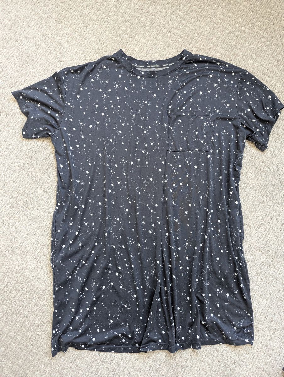 Joyspun Women’s Dreamy Soft Collection Short Sleeve Sleep Shirt/Nightgown, size L-XL