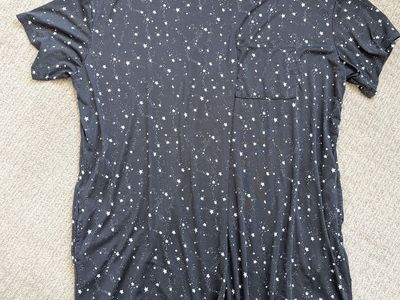 Joyspun Women’s Dreamy Soft Collection Short Sleeve Sleep Shirt/Nightgown, size L-XL