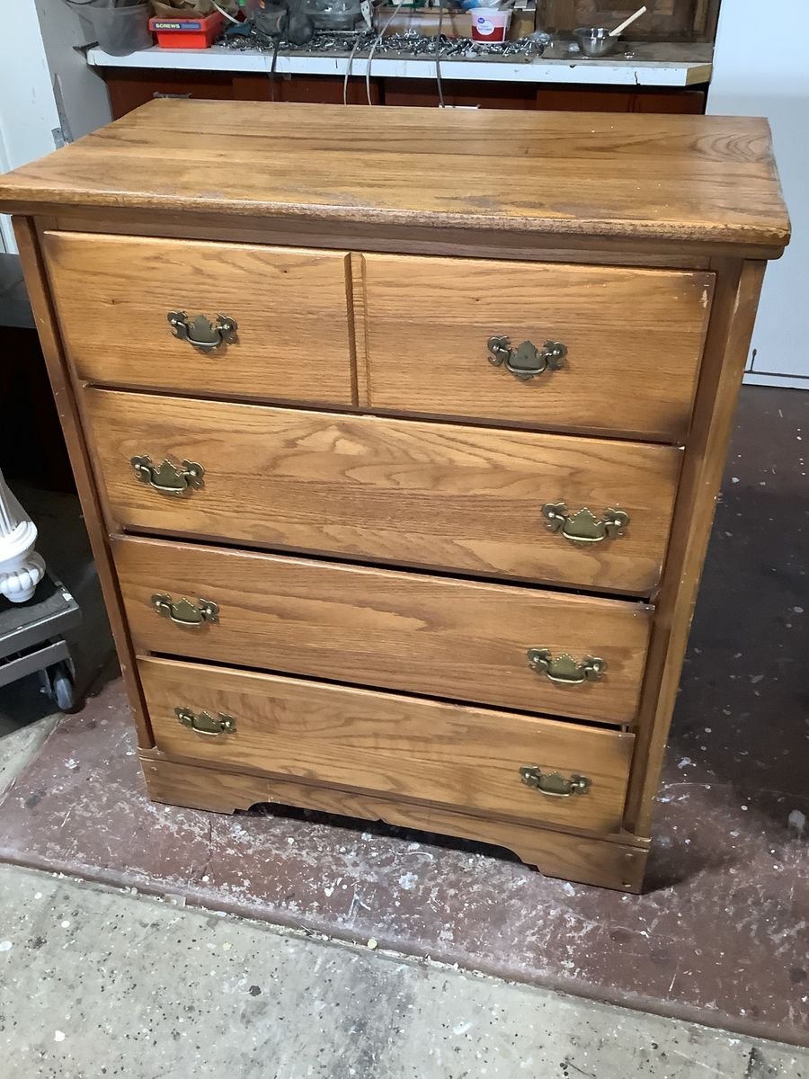 All Wood Dresser W/4 Large Drawers
