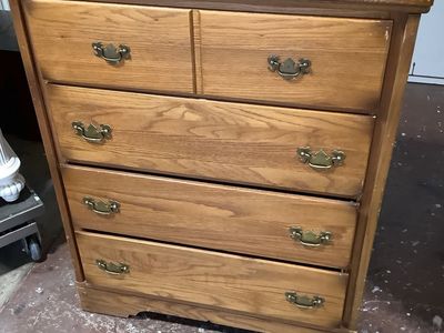 All Wood Dresser W/4 Large Drawers