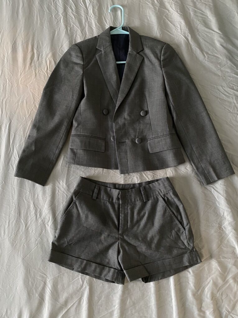 Custom-designed blazer and short set
