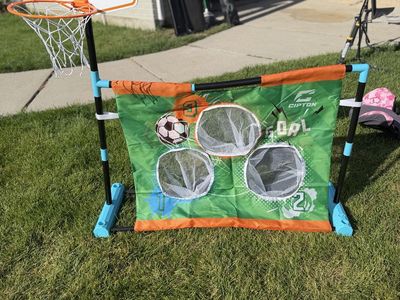 CIPTON Adjustable Kids' Basketball Hoop & Soccer Goal Set - 2-in-1 Outdoor Sports Toy