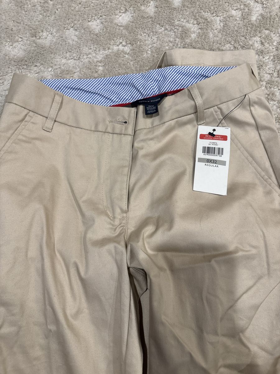Tommy Hilfiger Women's Khaki School Uniform Pants Size 0x32 NWT
