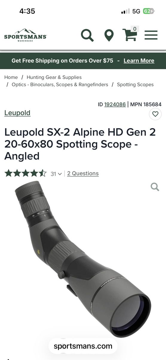 Leupold Alpine Sx-2 20-60-80