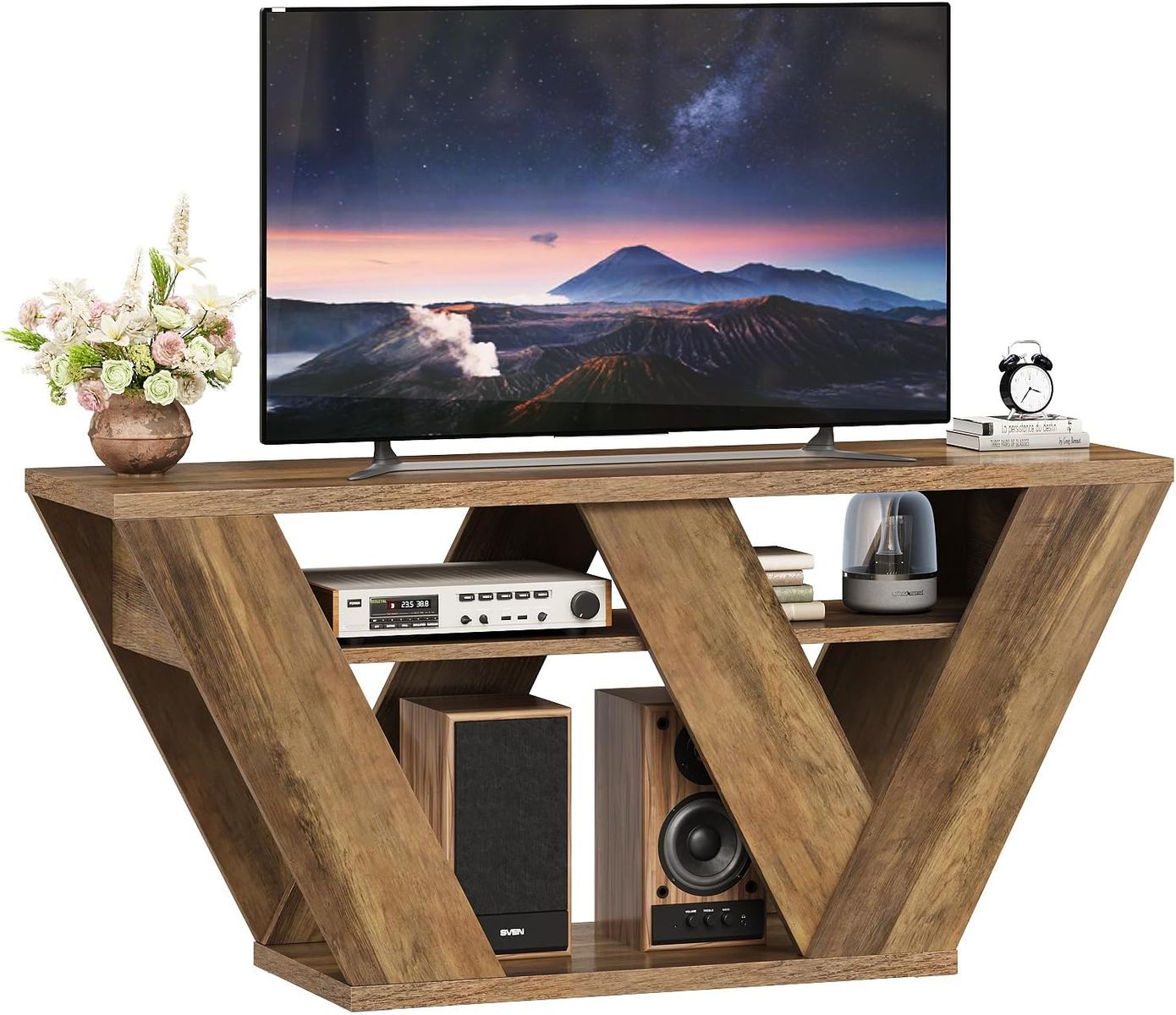 Modern Wooden TV Stand / Entertainment Center for TVs Up to 50 Inch