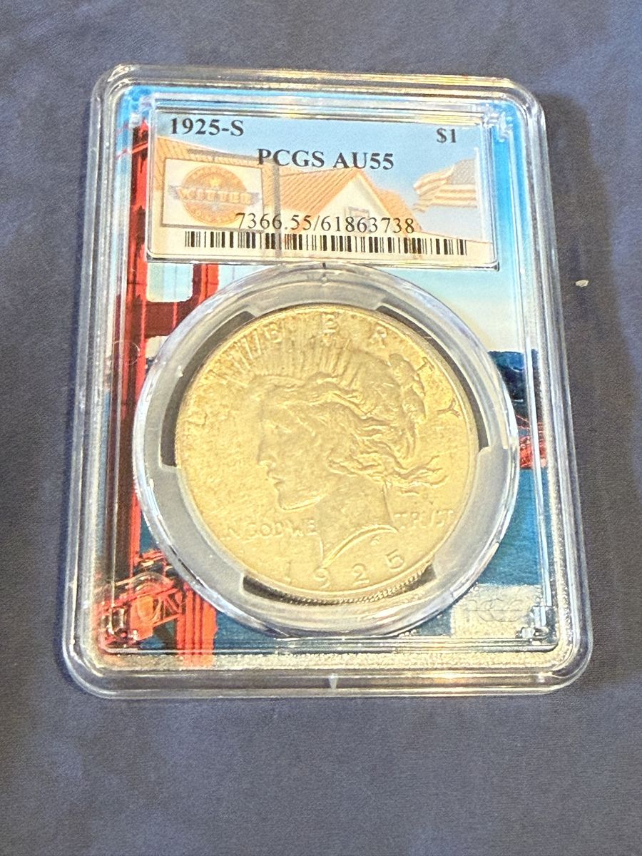 1925-S Peace Dollar PCGS AU-55 Coin