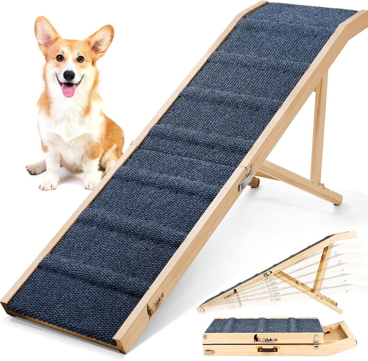 64in Dog Ramp for Bed Foldable 6 Heights
