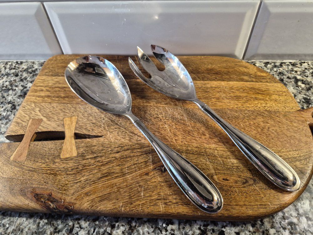 2-Piece Godinger Salad Server Set - Large Spoon & Fork