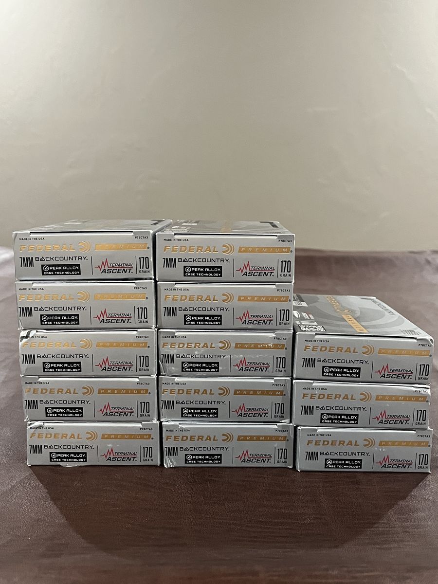 13 Boxes of 7mm Backcountry Terminal Ascent Ammo
