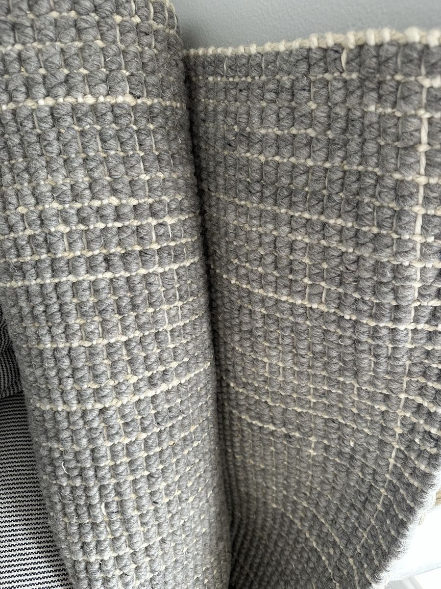 NEW Pottery Barn Chunky Wool Jute Rug, Gray & Ivory, 5’ x 8’