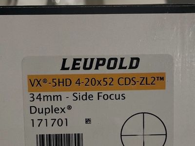 Leupold VX-5HD 4-20x52 CDS-ZL2 — 34mm, Side Focus, Duplex (Model 171701)