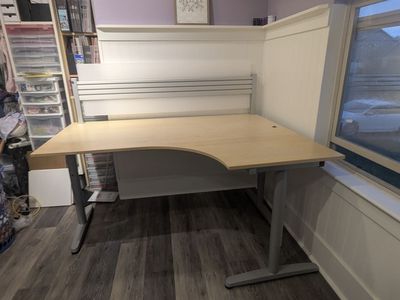Three IKEA Galant Wooden Corner Desks