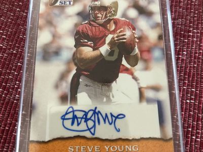 2021 Leaf Pro Set Steve Young Autographed Quarterback 7/7 made Football Card - Rare Collectible Hand Signed Certified BYU