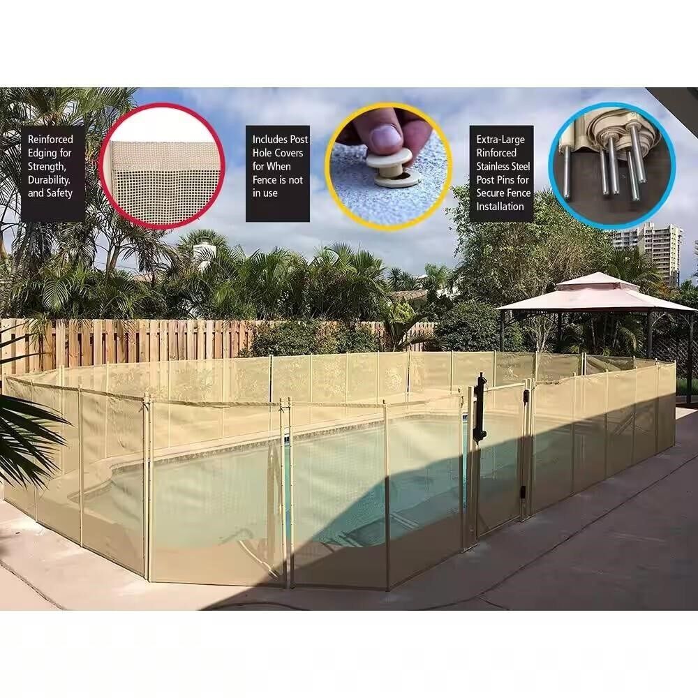 4 ft. H x 12 ft. W Beige Pool Safety Fence