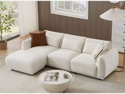Plush Beautiful Beige Sofa