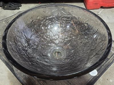 Glass countertop sink