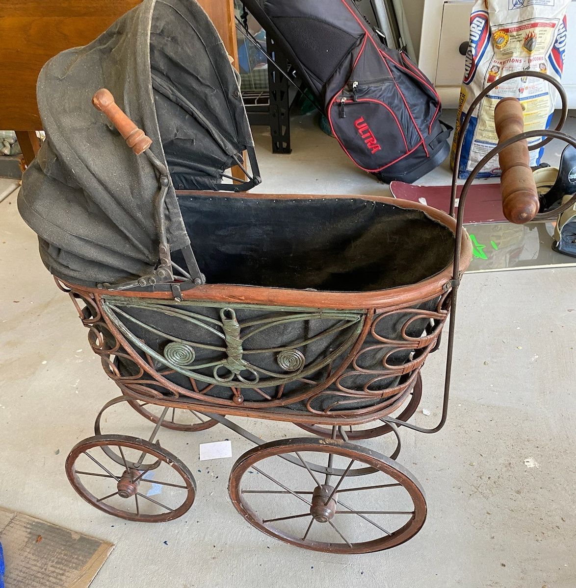 Antique baby stroller decoration