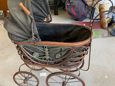 Antique baby stroller decoration