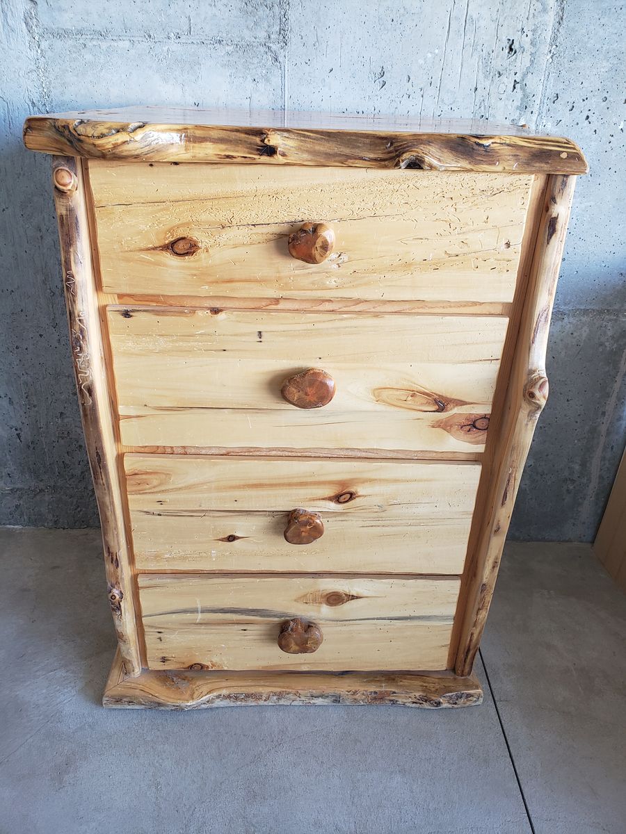 Rustic Log Built Dresser Drawer