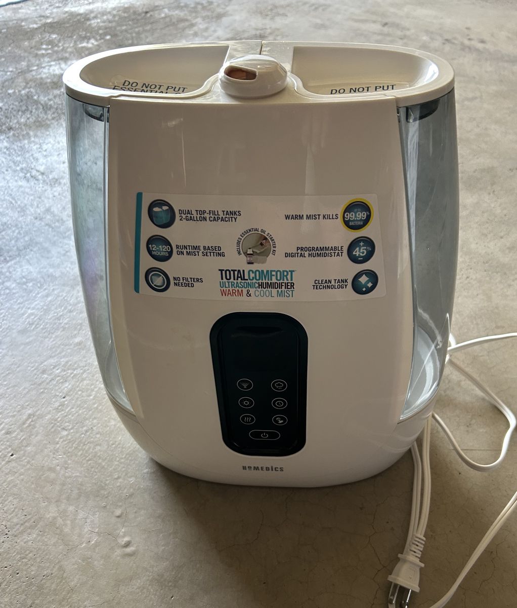 Homedics White Total Comfort Ultrasonic Warm & Cool Humidifier - Brand New