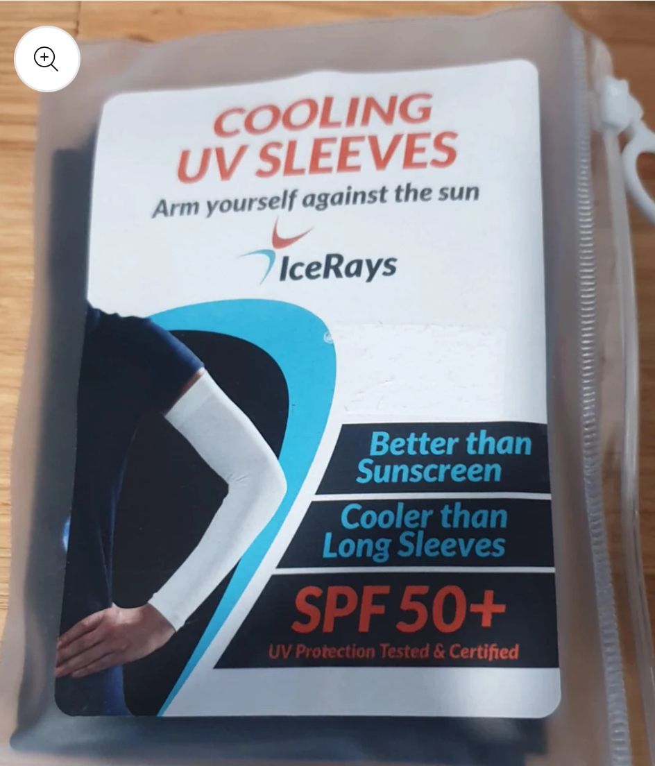 Cooling uv sleeves, spf50+, New, Light Grey,