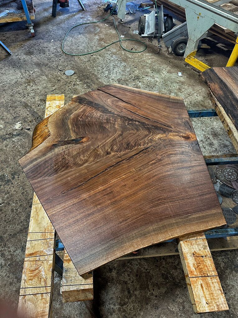 Unique Live Edge Walnut Slab Coffee Table