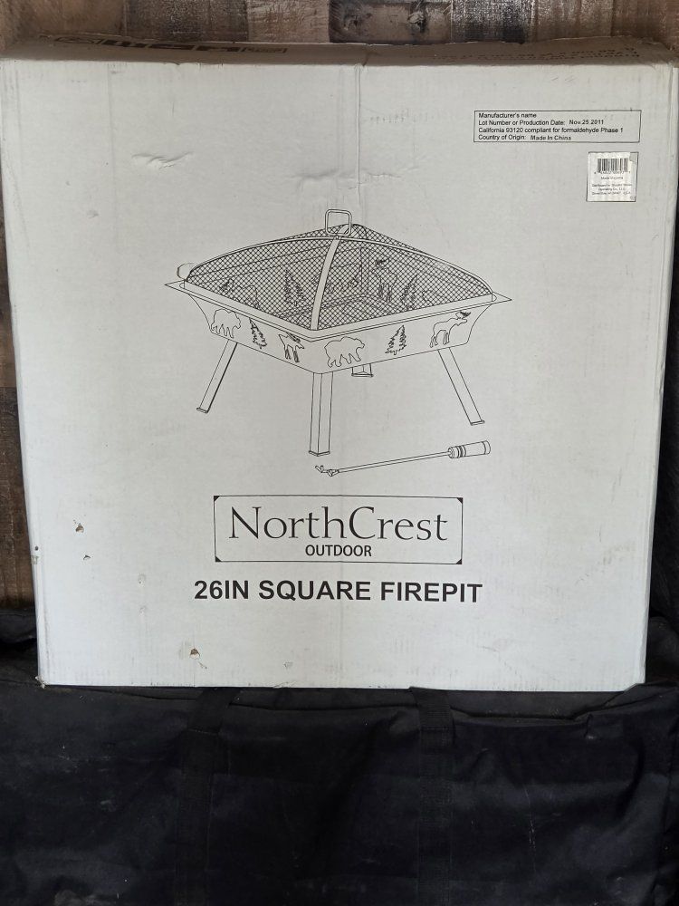 NorthCrest Outdoor 26-Inch Square Fire Pit