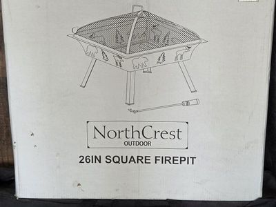 NorthCrest Outdoor 26-Inch Square Fire Pit